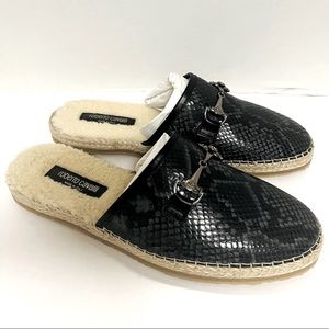 ROBERTO CAVALLI
Snake-Embossed Leather & Faux Fur Mules